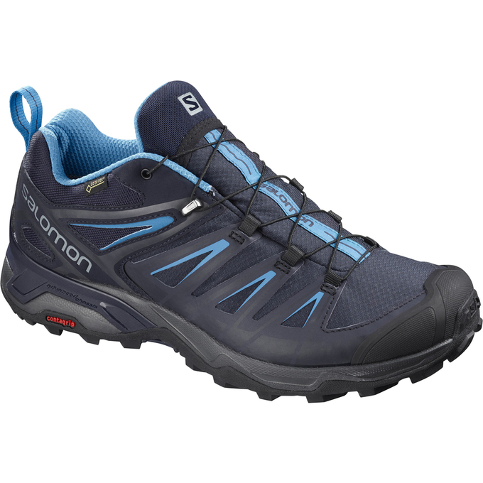 SALOMON X ULTRA 3 GTX® Philippines - Men's Hiking Shoes - Black/Blue | 396072-VMJ